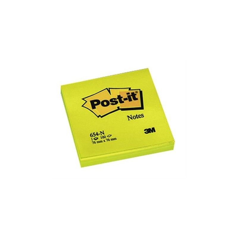 BLOCZEK SP 76X76/100K ŻÓŁTY NEON POST-IT 654 N ***FT-5100-1017-4*