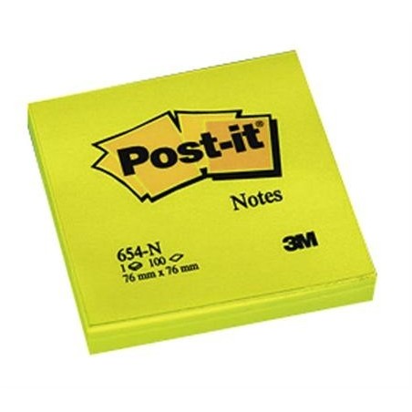 BLOCZEK SP 76X76/100K ŻÓŁTY NEON POST-IT 654 N ***FT-5100-1017-4*