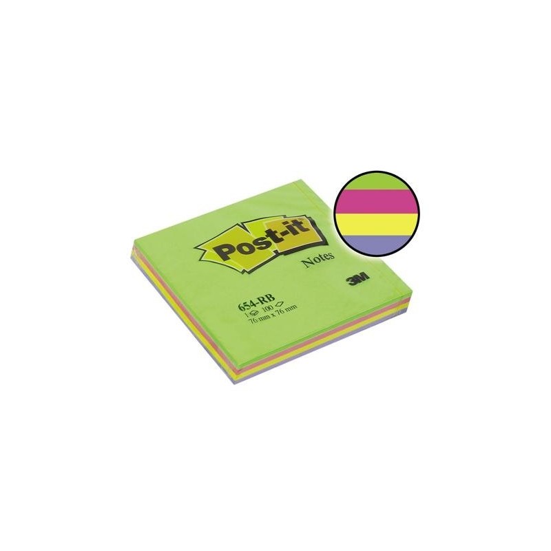 BLOCZEK SP 76X76/100K TĘCZOWY WIOSENNY POST-IT 654-RB ***FT-5100-9177-8*