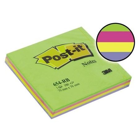 BLOCZEK SP 76X76/100K TĘCZOWY WIOSENNY POST-IT 654-RB ***FT-5100-9177-8*