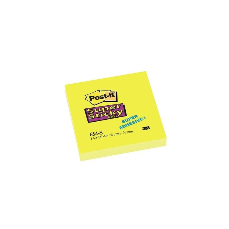 BLOCZEK SP 76X76/90K ŻÓŁTY SUPER STICKY POST-IT 654-S ***FT-5100-9374-1*