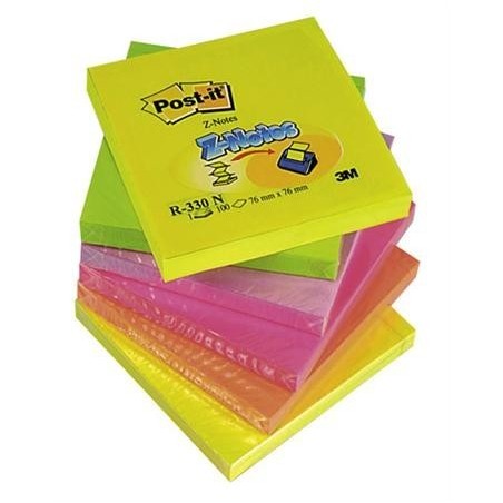 BLOCZEK SP 76X76/100K HARMONIJKOWY 6SZT NEON KOL POST -IT R 330-NR ***FT-5100-8993-9*