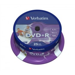 DVD+R 4,7GB VERBATIM 16X CAKE 25SZT ***43500-CAKE 25/VD1625+*